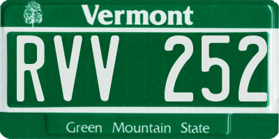 VT license plate RVV252