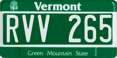 VT license plate RVV265