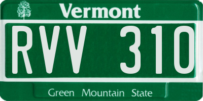 VT license plate RVV310