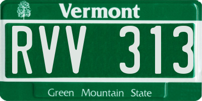 VT license plate RVV313