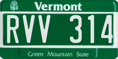 VT license plate RVV314