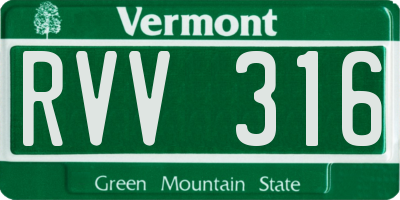 VT license plate RVV316