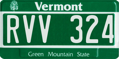 VT license plate RVV324
