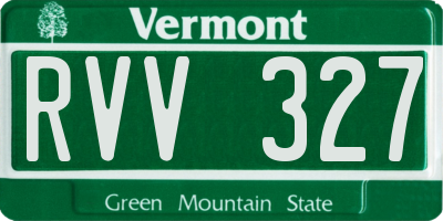 VT license plate RVV327