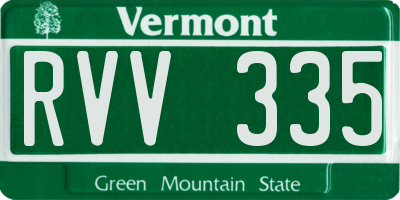 VT license plate RVV335