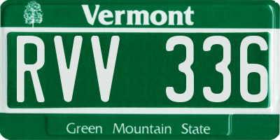 VT license plate RVV336