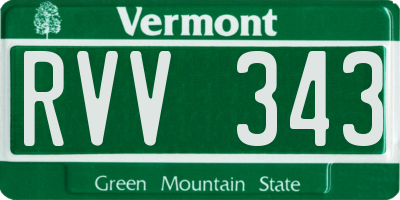 VT license plate RVV343