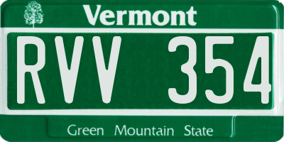 VT license plate RVV354