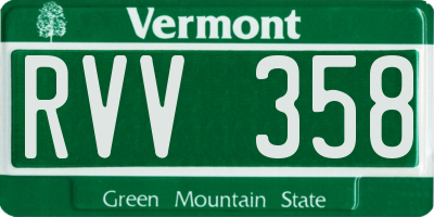 VT license plate RVV358