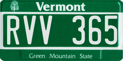 VT license plate RVV365