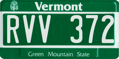 VT license plate RVV372