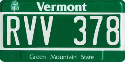 VT license plate RVV378