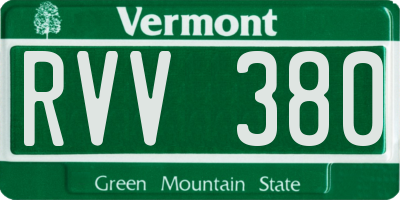 VT license plate RVV380