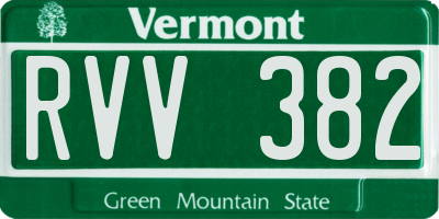 VT license plate RVV382