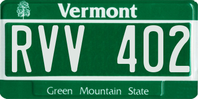 VT license plate RVV402