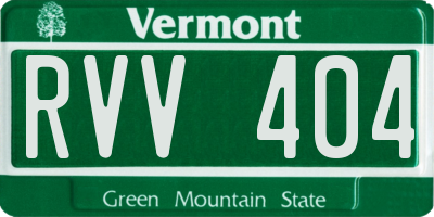 VT license plate RVV404