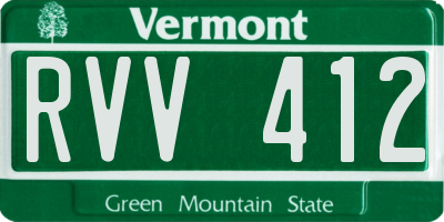 VT license plate RVV412