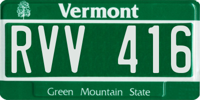 VT license plate RVV416