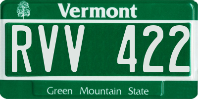 VT license plate RVV422