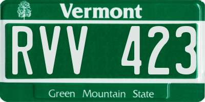 VT license plate RVV423