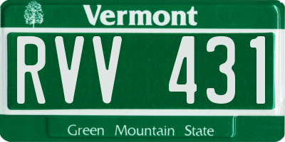 VT license plate RVV431