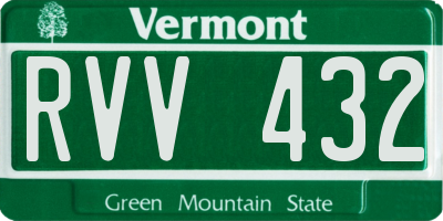 VT license plate RVV432