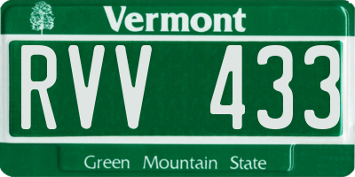 VT license plate RVV433
