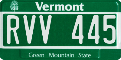 VT license plate RVV445