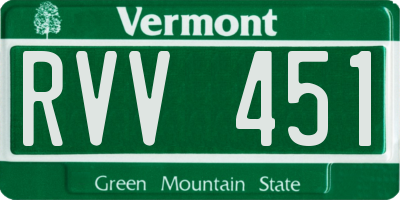 VT license plate RVV451