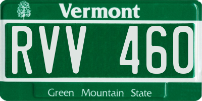 VT license plate RVV460