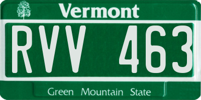 VT license plate RVV463