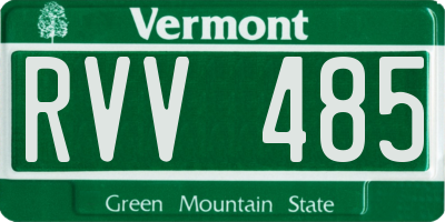 VT license plate RVV485