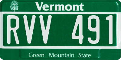 VT license plate RVV491