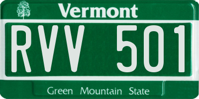 VT license plate RVV501