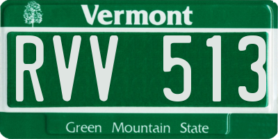 VT license plate RVV513