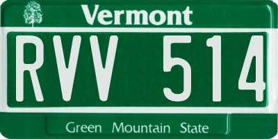VT license plate RVV514