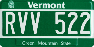 VT license plate RVV522