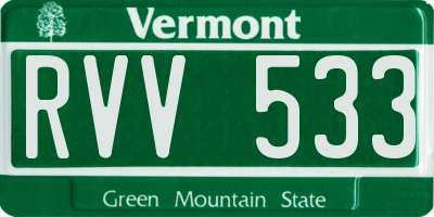 VT license plate RVV533