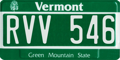 VT license plate RVV546