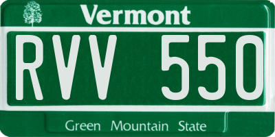 VT license plate RVV550