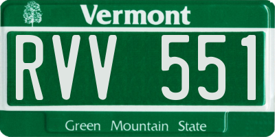 VT license plate RVV551