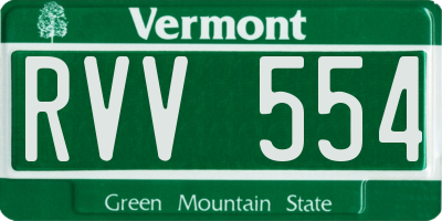 VT license plate RVV554