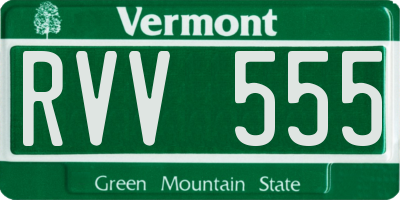 VT license plate RVV555