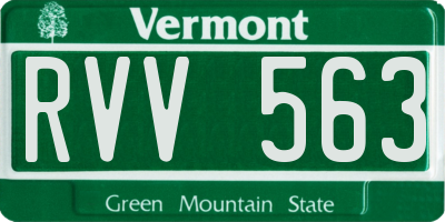 VT license plate RVV563