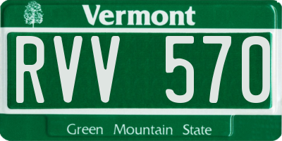 VT license plate RVV570