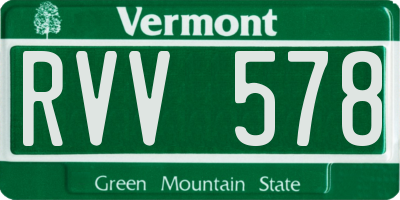 VT license plate RVV578