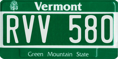 VT license plate RVV580