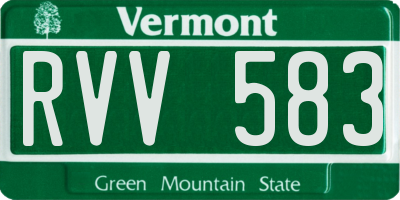VT license plate RVV583