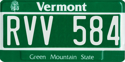 VT license plate RVV584