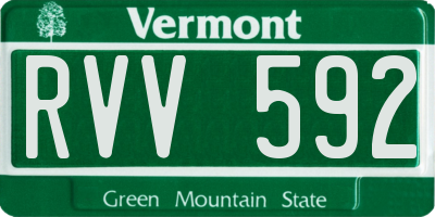 VT license plate RVV592
